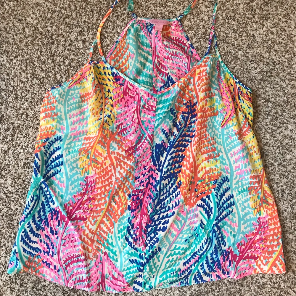 LILLY PULITZER Electric feel 100% silk top